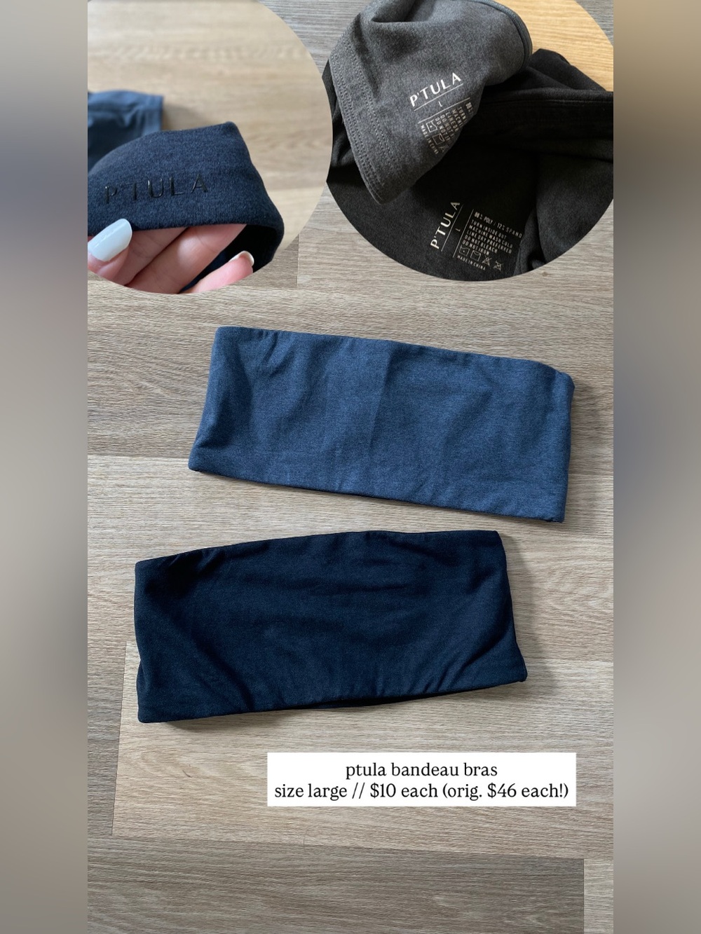 ptula bandeau bras size large